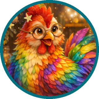 Rosi, das Regenbogenhuhn